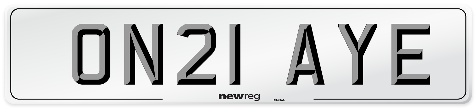 ON21 AYE Number Plate from New Reg